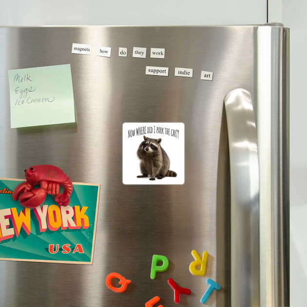 Forgetful Raccoon "Now WHERE Did I Park The Car?" by Luxinda